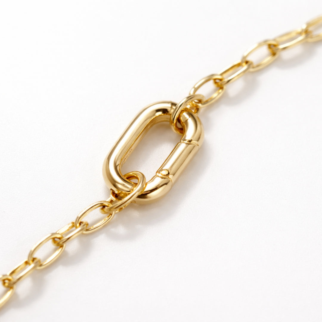 Cadena de chapa de oro con broche ovalado