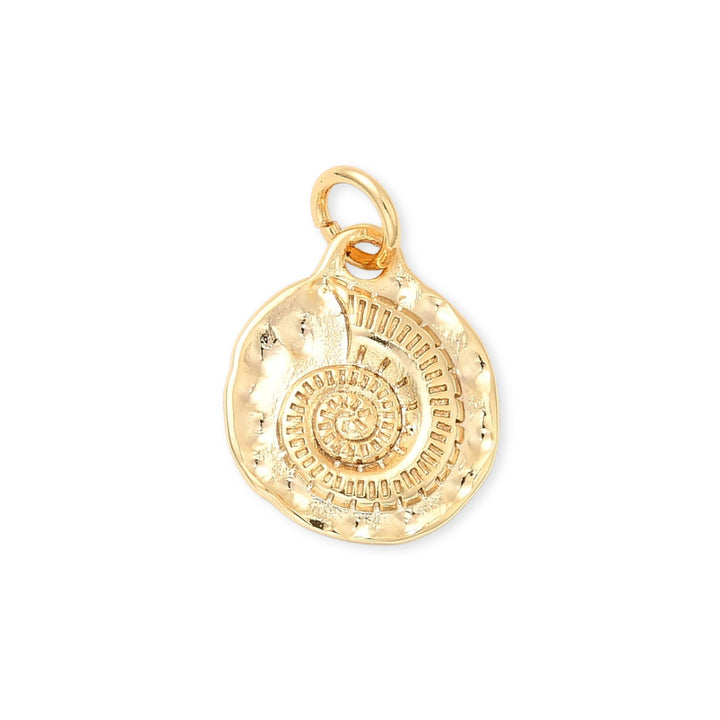 Dije circular de caracol de chapa de oro