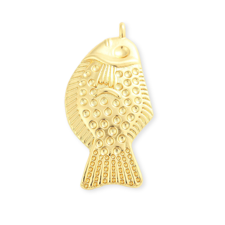 Dije de pez de chapa de oro
