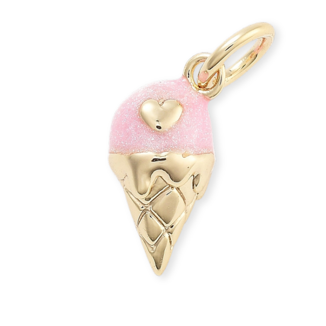 Dije de helado de chapa de oro con esmalte