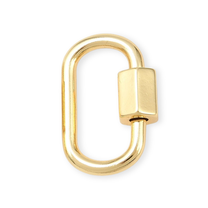 Broche carabiner de chapa de oro para joyería