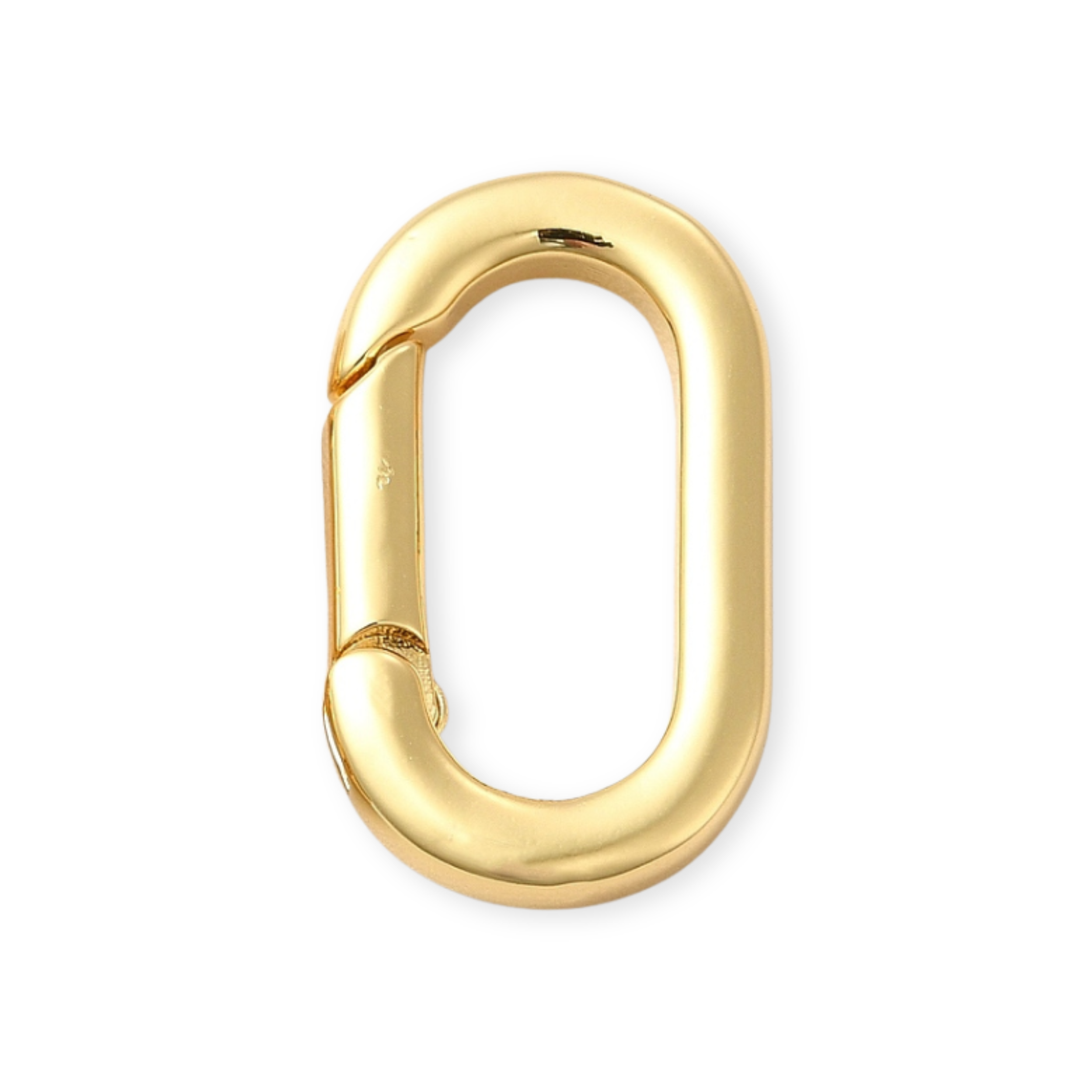 Broche ovalado de chapa de oro para collares y pulseras