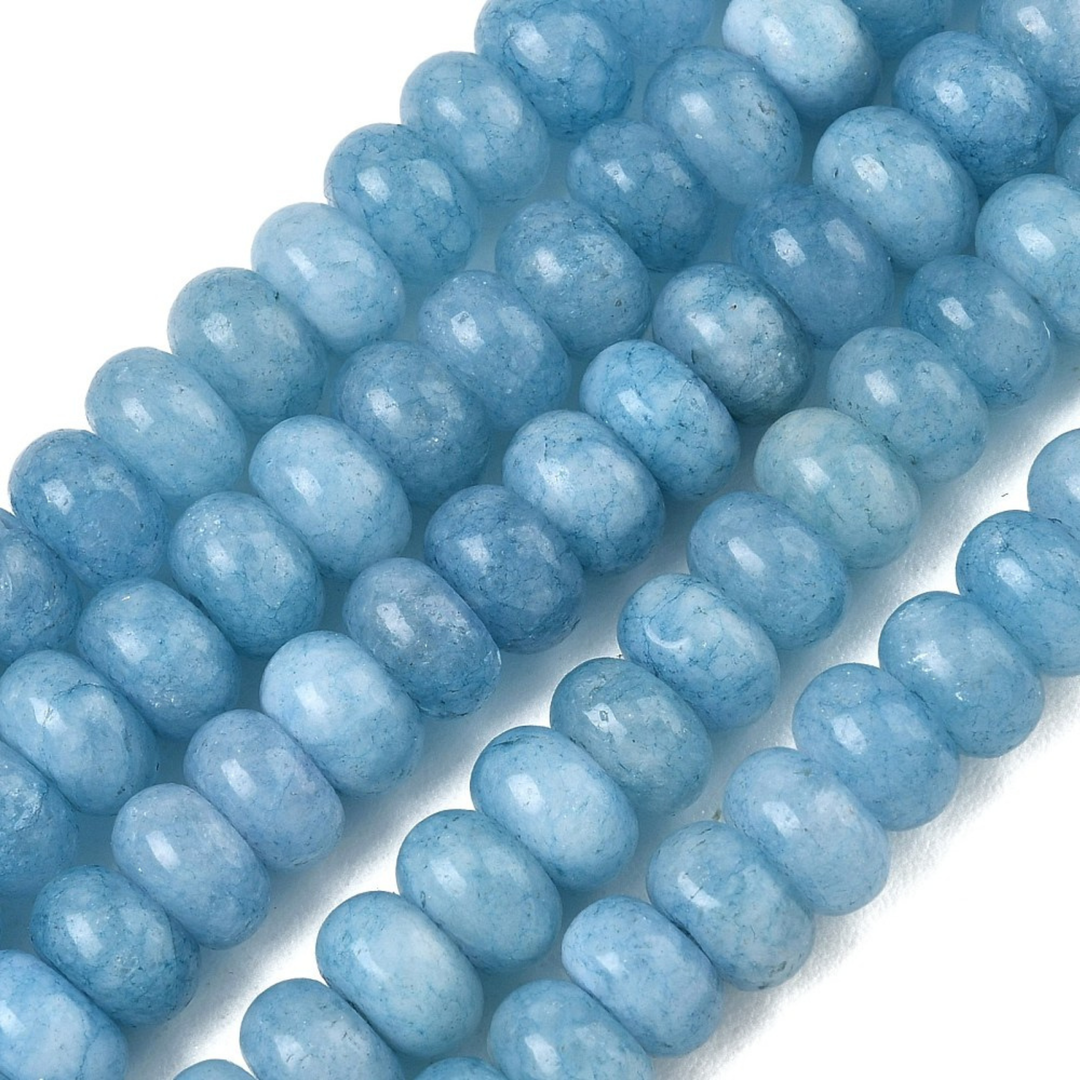 Tira de cuentas de jade rondel de 8 mm para joyería