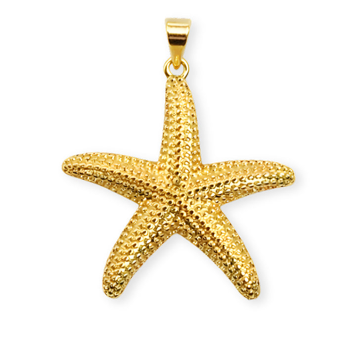 Dije de estrella de mar de chapa de oro