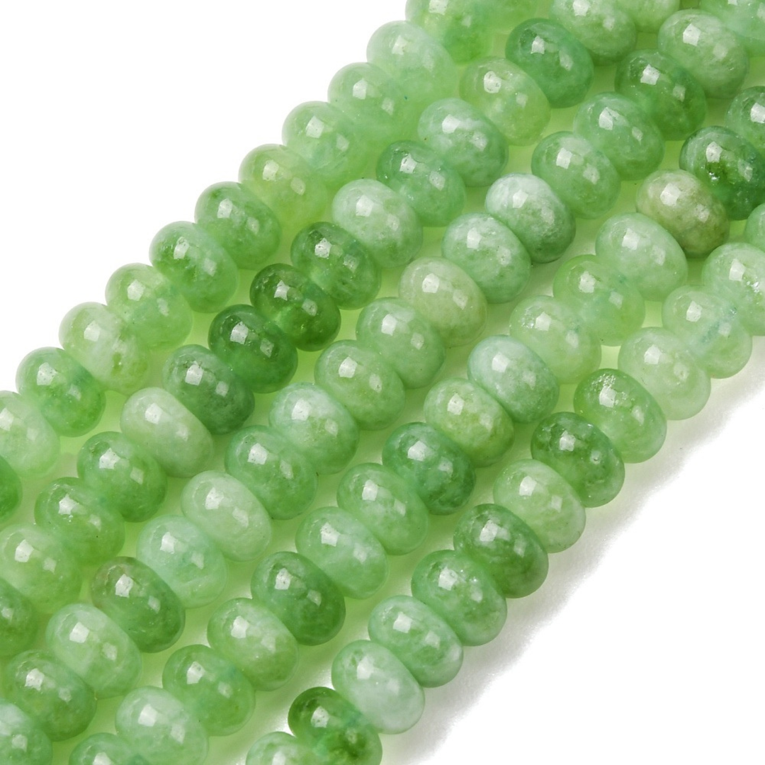 Tira de jade color verde de 8 mm para joyería