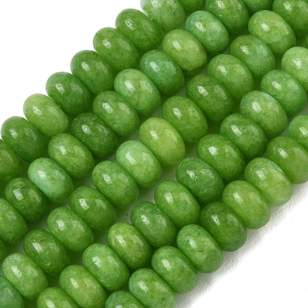 Tira de cuentas de jade rondel de 8 mm para joyería