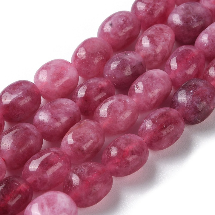 Tira de cuentas de jade natural ovalado de 13 × 10 mm para joyería