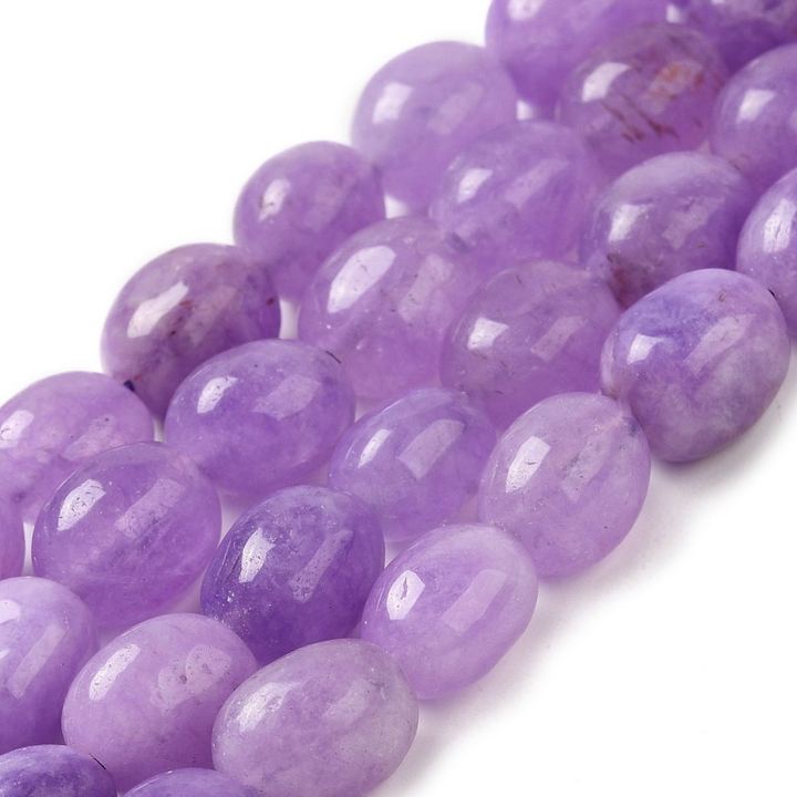 Tira de cuentas de jade natural ovalado de 13 × 10 mm para joyería