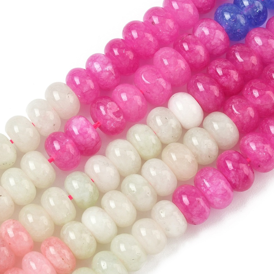 Tira de jade rondel natural de 8.5 mm para joyería