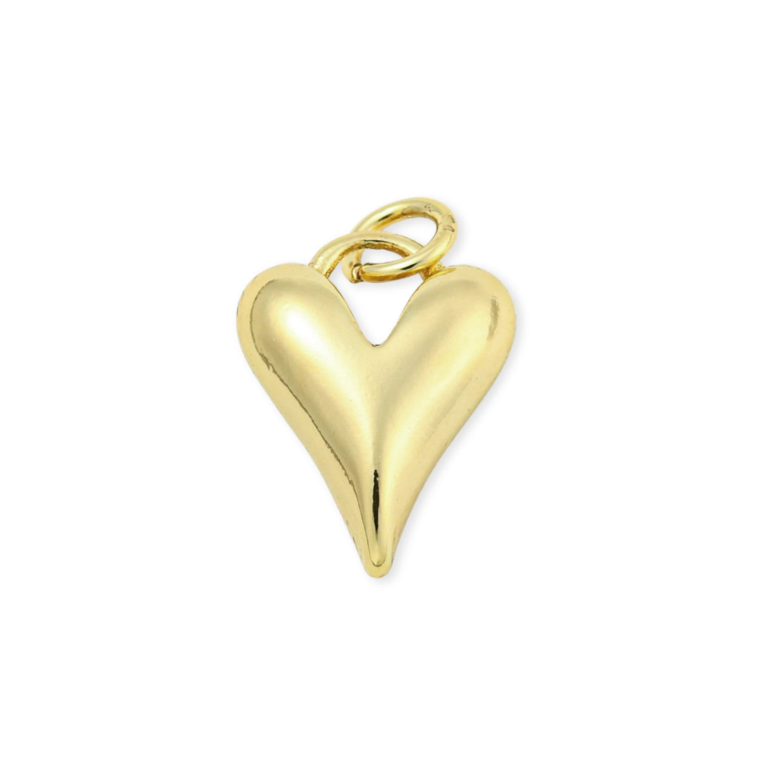 Dije de corazón de chapa de oro