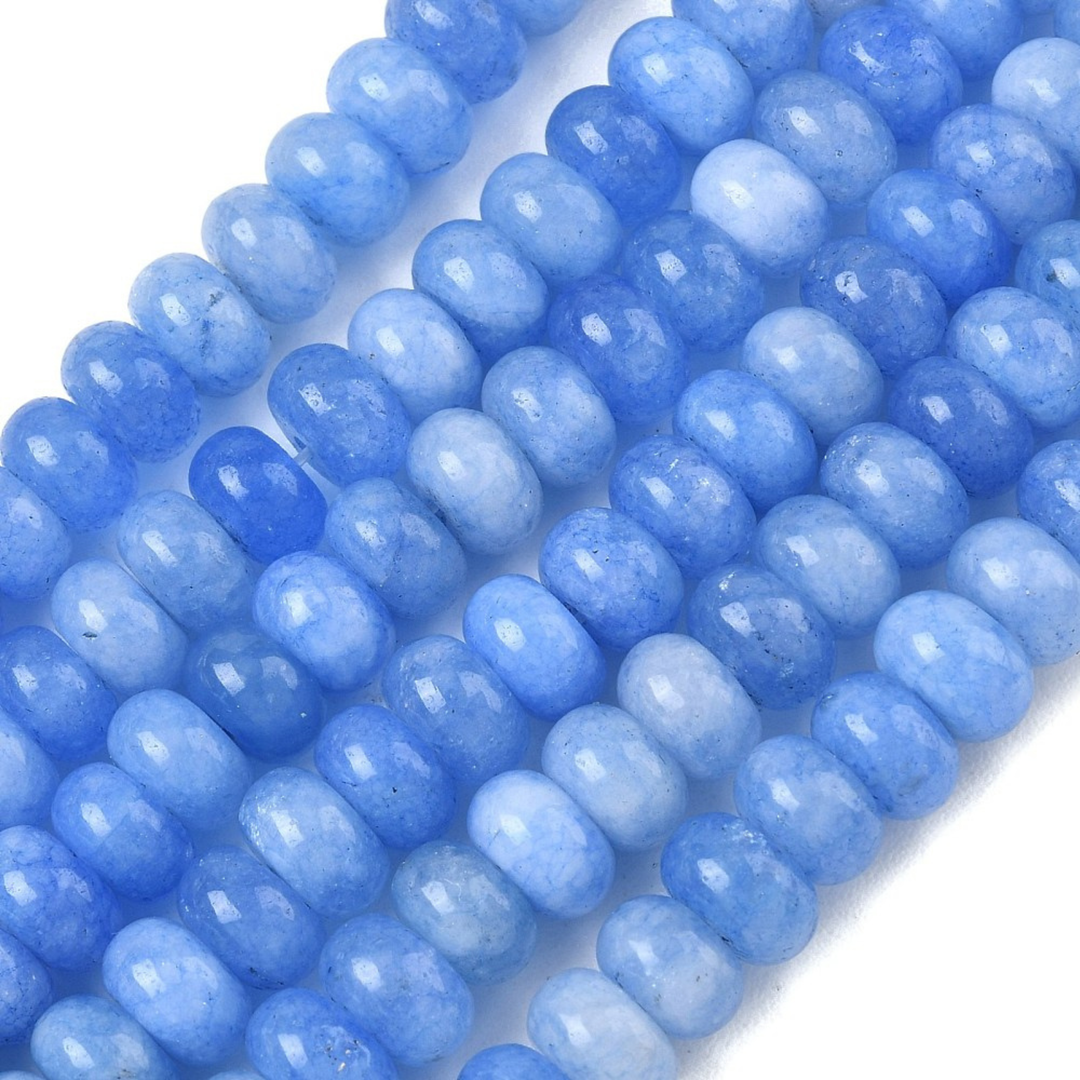 Tira de cuentas de jade rondel de 8 mm para joyería