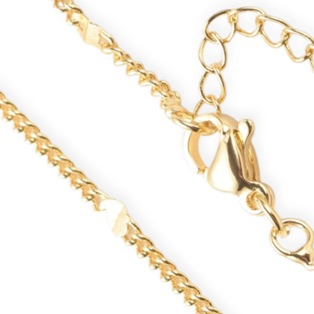 Cadena de chapa de oro con broche tipo perico