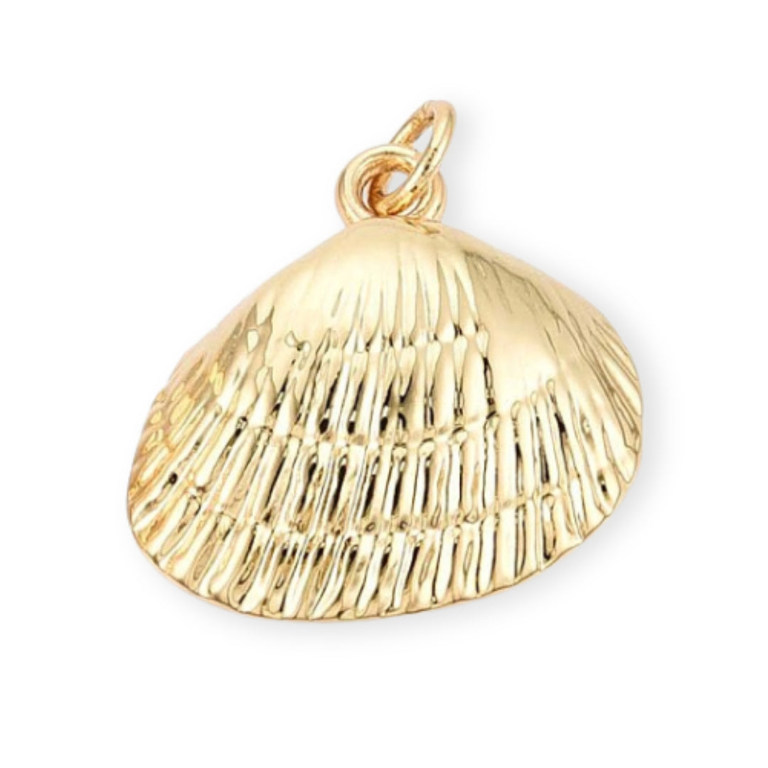 Dije concha dorada en chapa de oro