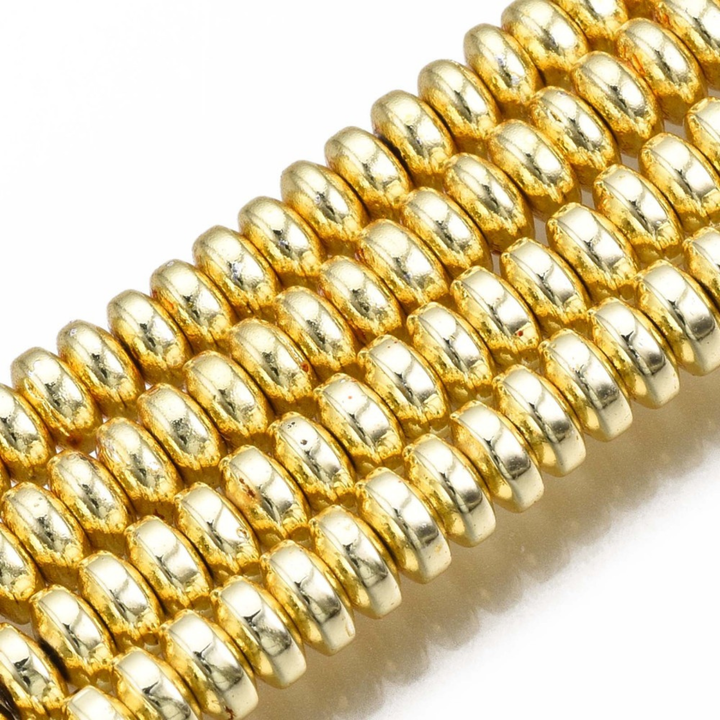 Tira de hematita rondel de 4 mm para joyería