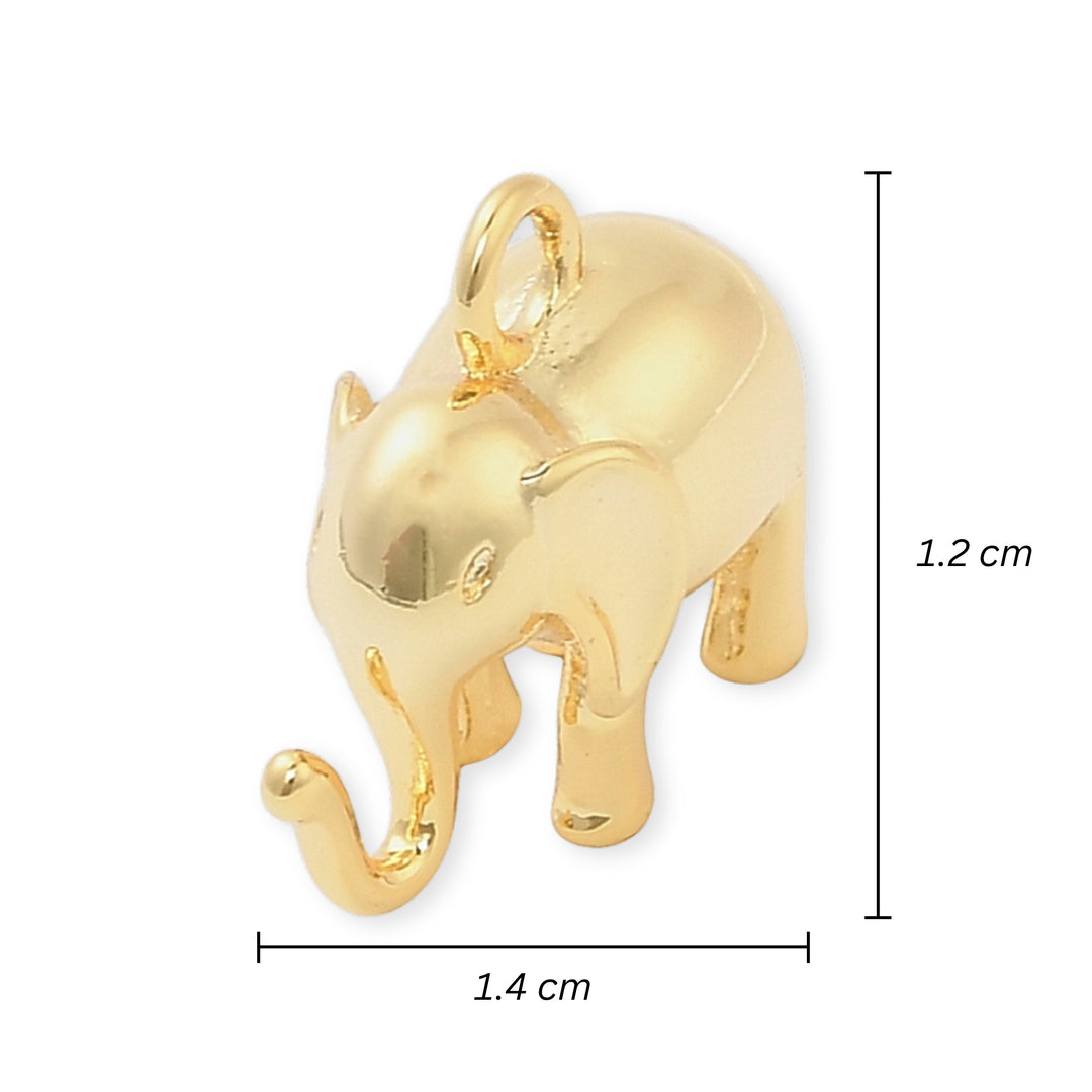 Medidas para Dije de elefante de chapa de oro
