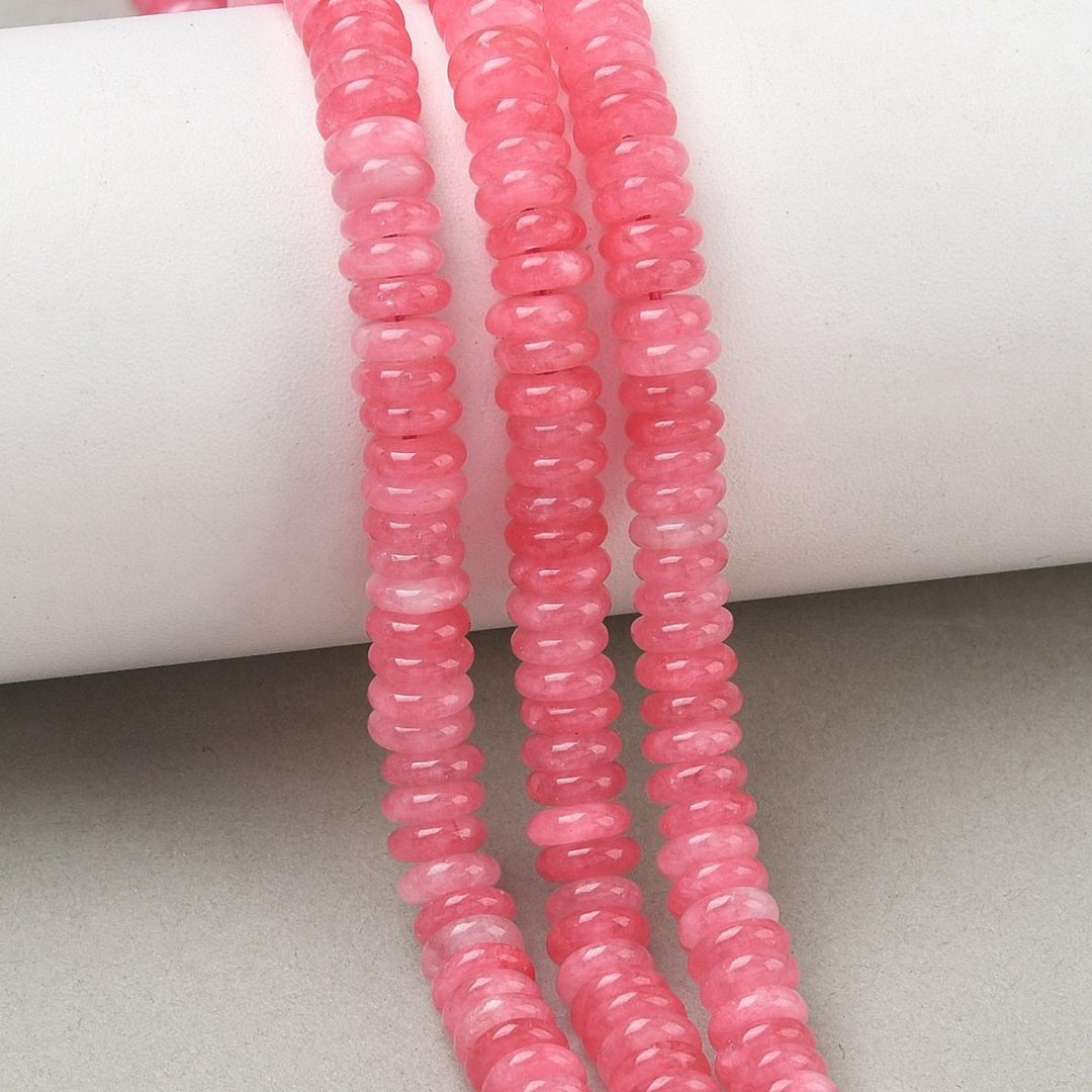 Tira de jade rondel de 6.5 mm con aproximadamente 167 cuentas