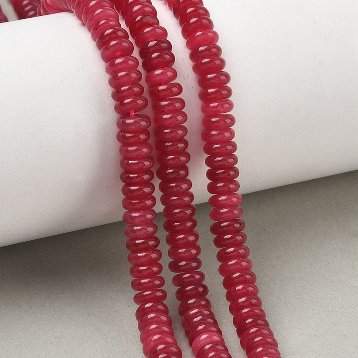 Tira de jade rondel de 6.5 mm con aproximadamente 167 cuentas