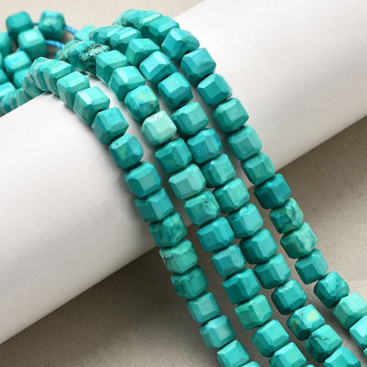 Tira de cuentas de turquesa sintética de 6 mm para joyería