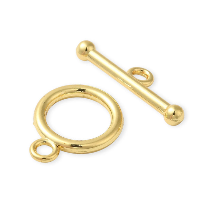 Detalles de Broche tipo T de chapa de oro con barra y anillo