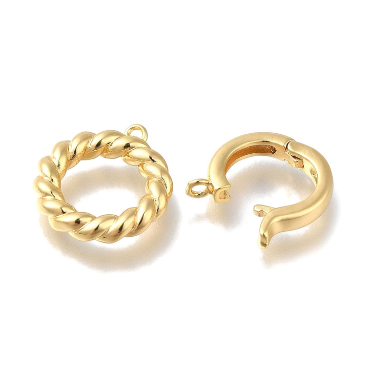 Broche tipo T de chapa de oro para collares y pulseras