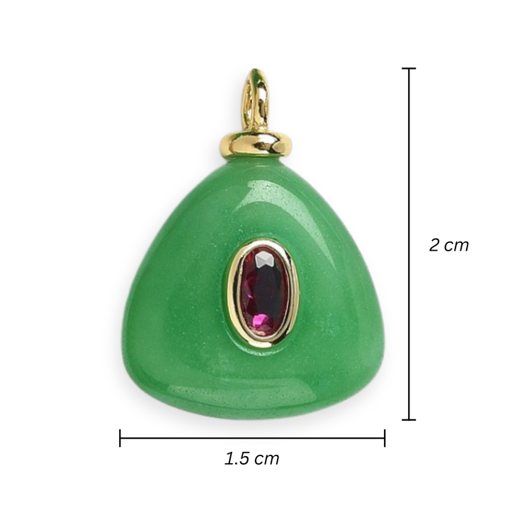 Medidas para Dije de piedra natural con zirconia