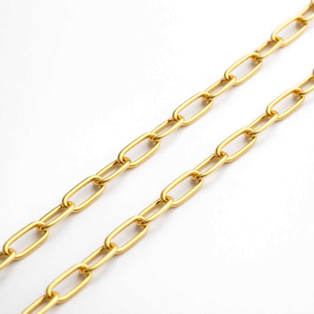 Detalles de Cadena de chapa de oro con broche circular con zirconia