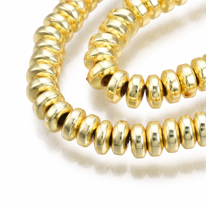 Tira de hematita rondel de 4 mm para joyería