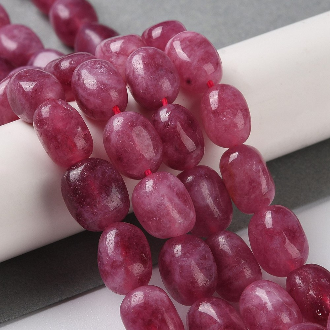 Tira de cuentas de jade natural ovalado de 13 × 10 mm para joyería