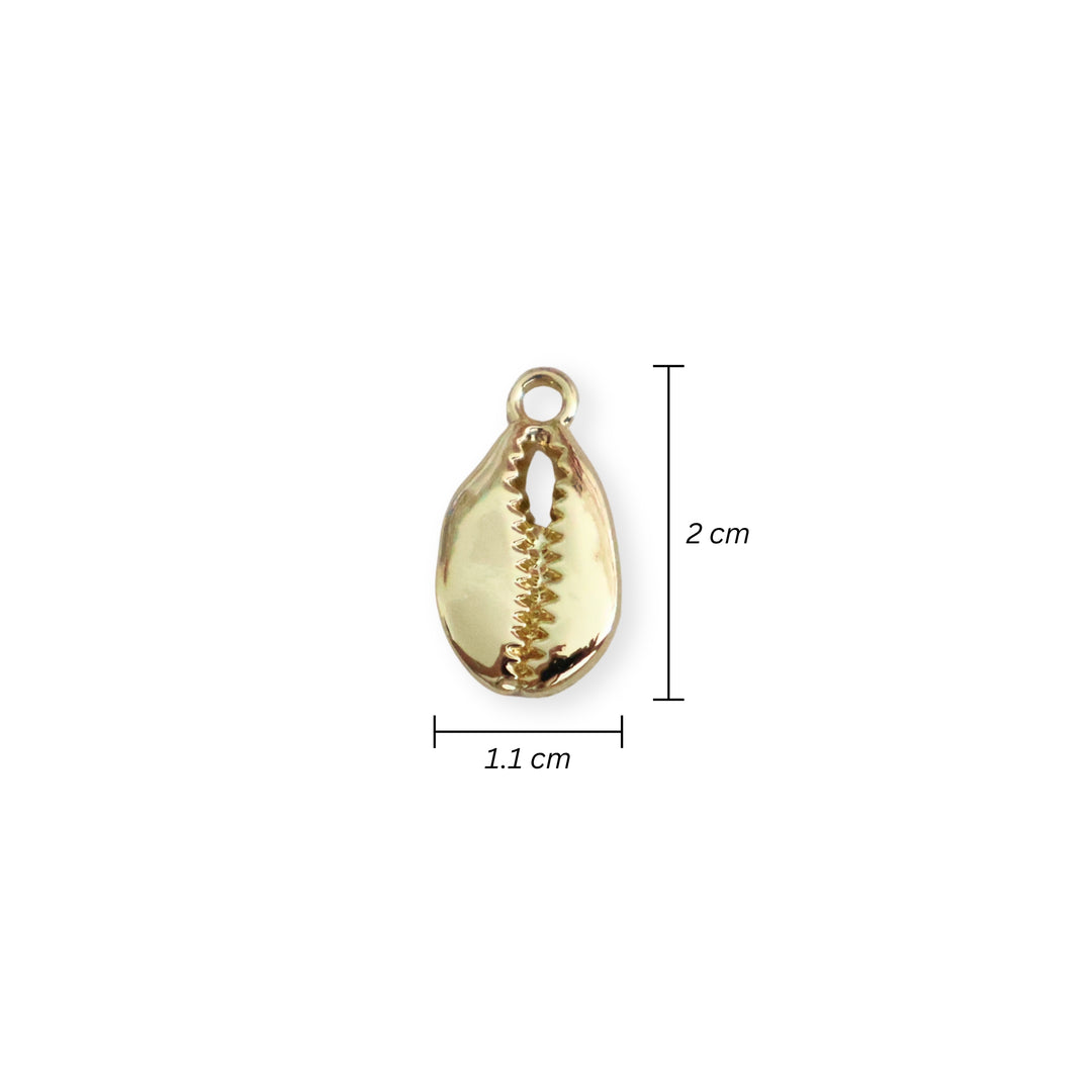 Medidas para dije en forma de concha dorada de chapa de oro