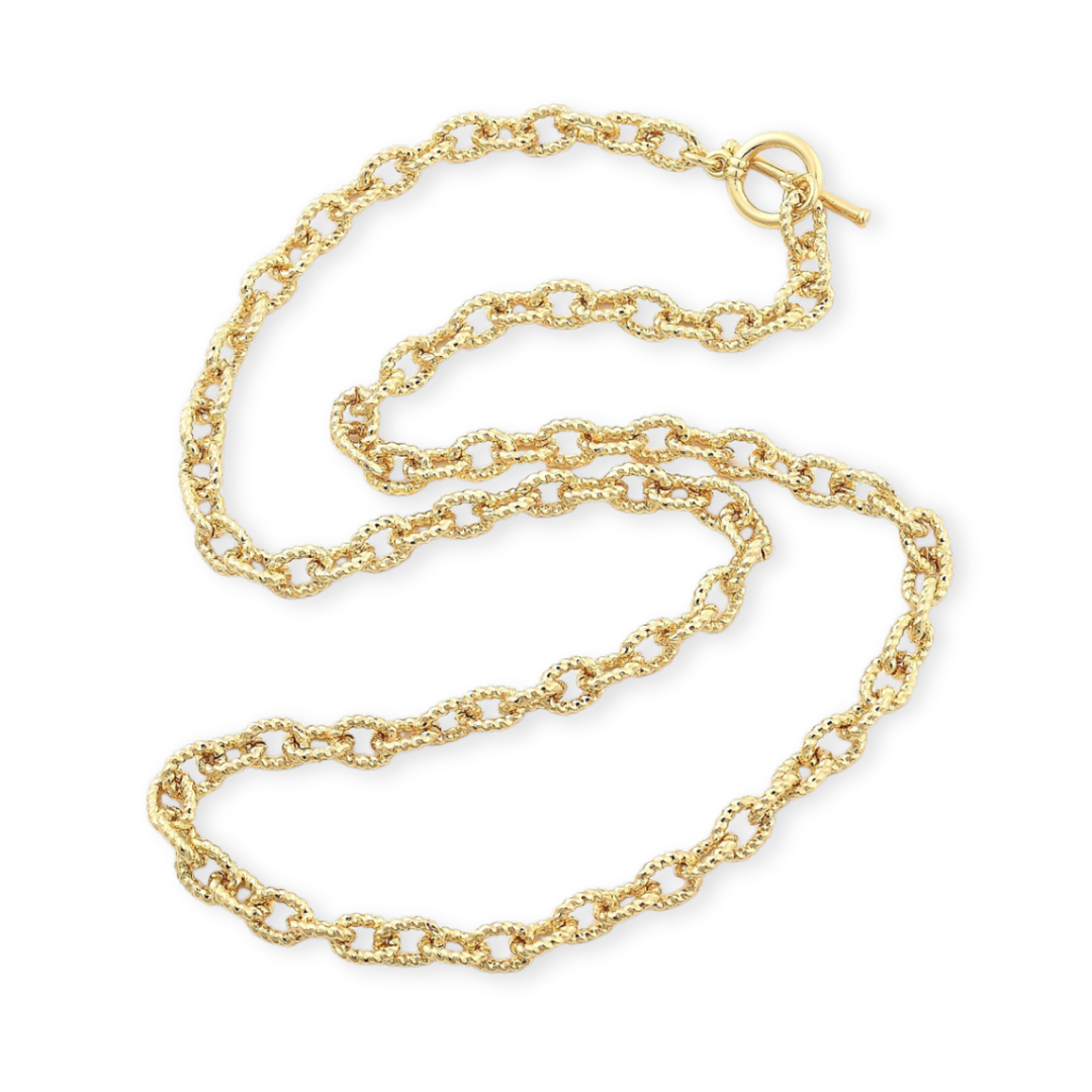Detalles de Cadena de chapa de oro con broche T