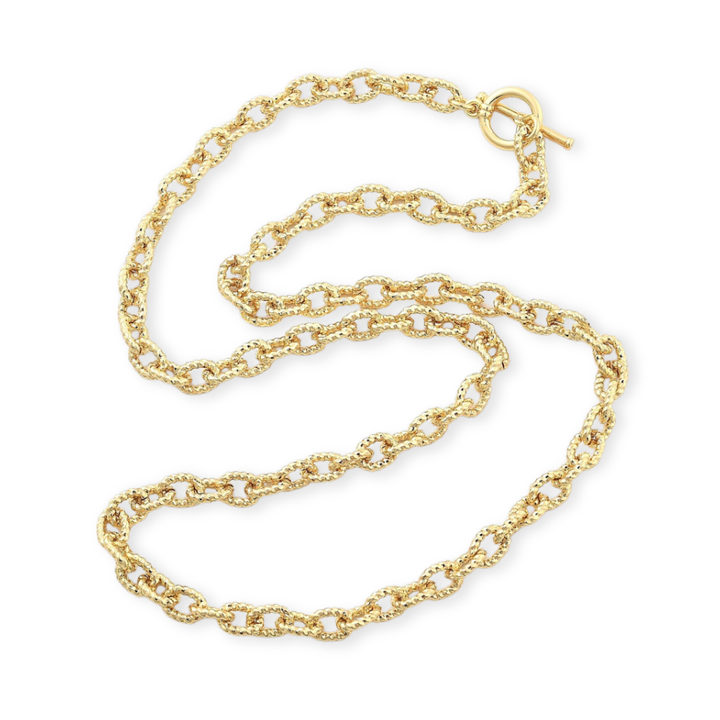 Detalles de Cadena de chapa de oro con broche T