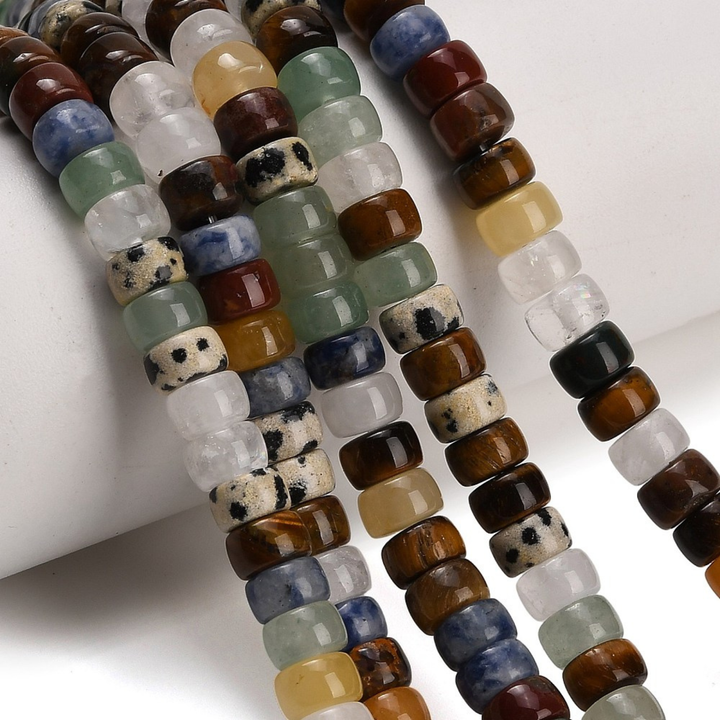 Tira de cuentas de piedras naturales mixtas de 7.5 mm para joyería