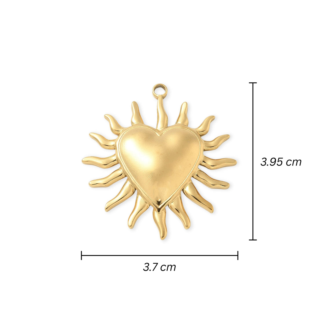 Medidas para Dije de Sagrado Corazón de Jesús de acero inoxidable