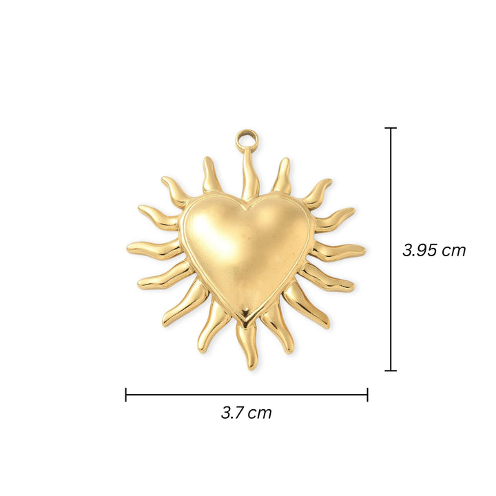 Medidas para Dije de Sagrado Corazón de Jesús de acero inoxidable