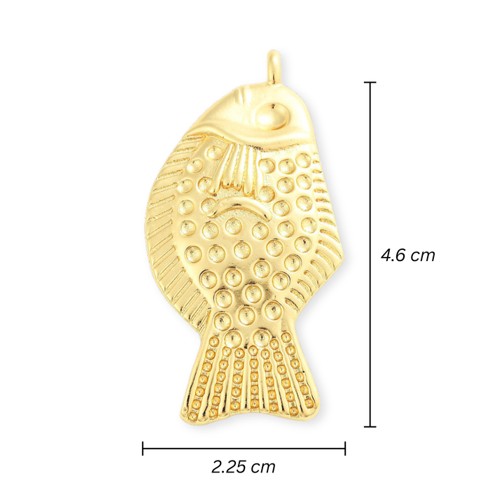 Medidas para Dije de pez de chapa de oro