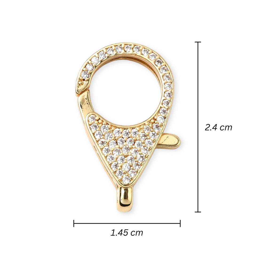 Medidas para Broche perico de chapa de oro con zirconia