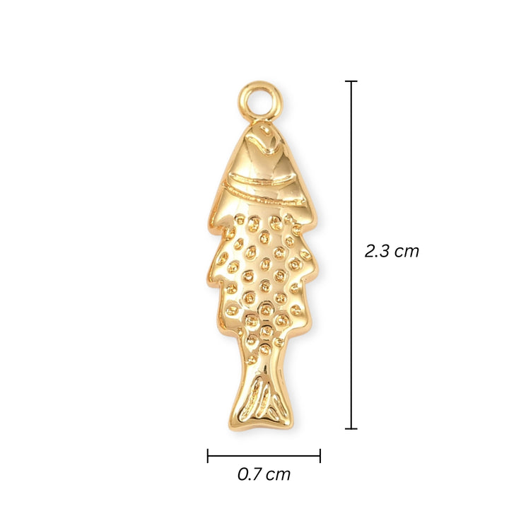 Medidas para Dije de pez de chapa de oro