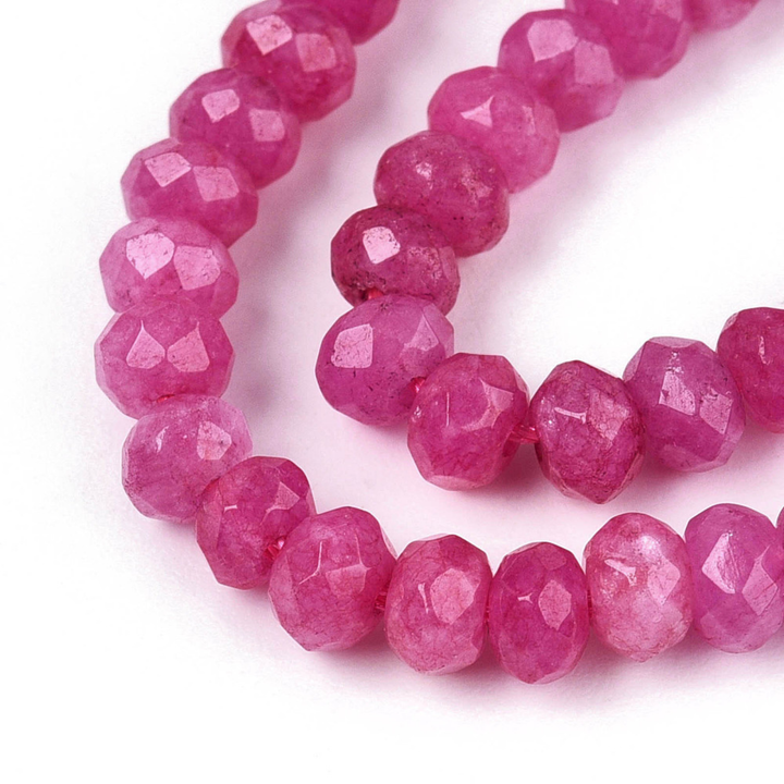 Tira de cuentas de jade natural rondel de 4 mm para joyería