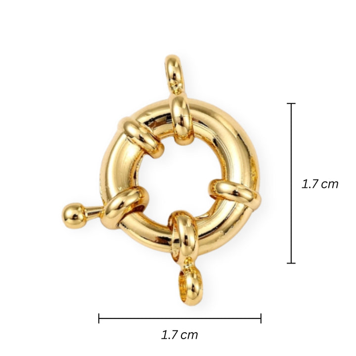 Medidas para Broche tipo marinero de chapa de oro