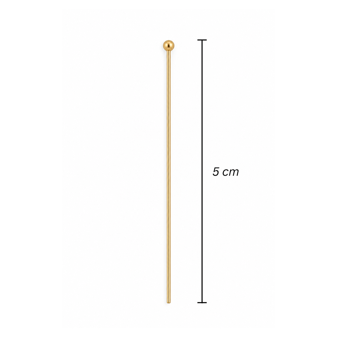 Medida para Paquete de alfileres de chapa de oro de 5 cm para bisutería