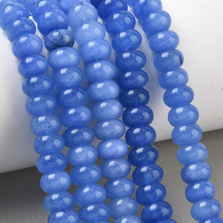 Tira de cuentas de jade rondel de 8 mm para joyería