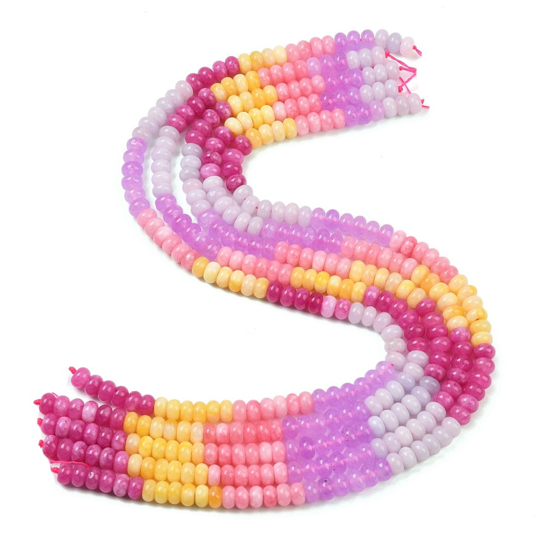 Tira de jade rondel natural de 8.5 mm para joyería