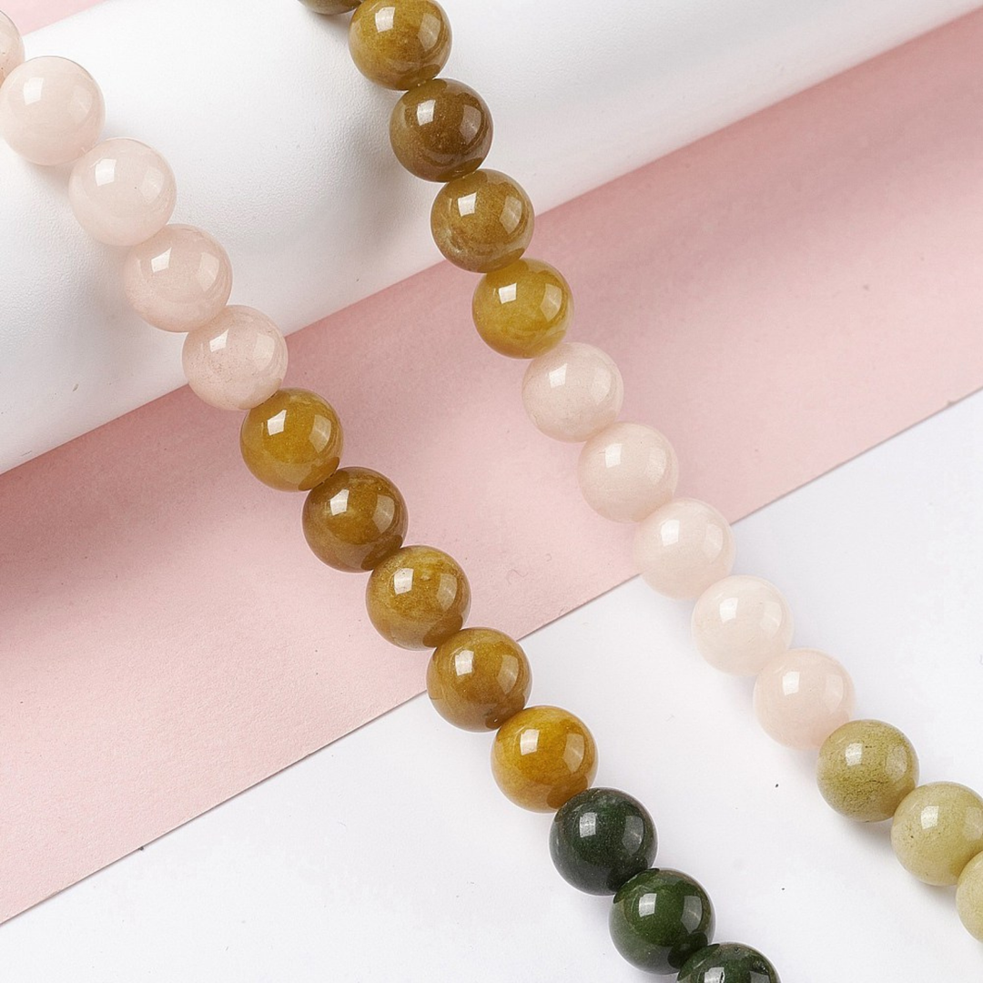 Tira de cuentas de jade natural de 8 mm para joyería