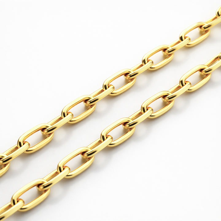Detalles de Cadena de chapa de oro con broche ovalado