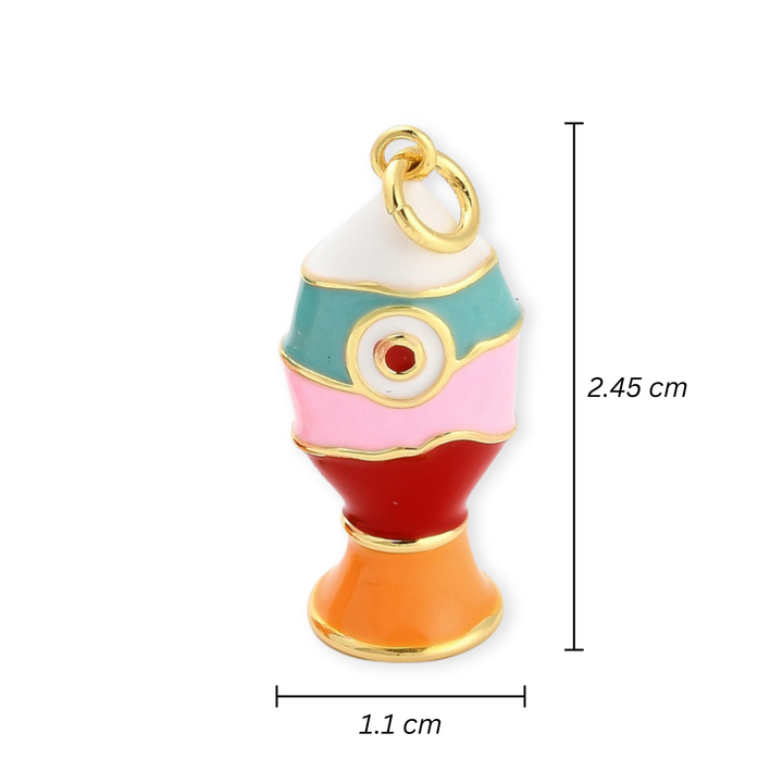 Medidas para Dije de pez esmaltado de chapa de oro para joyería