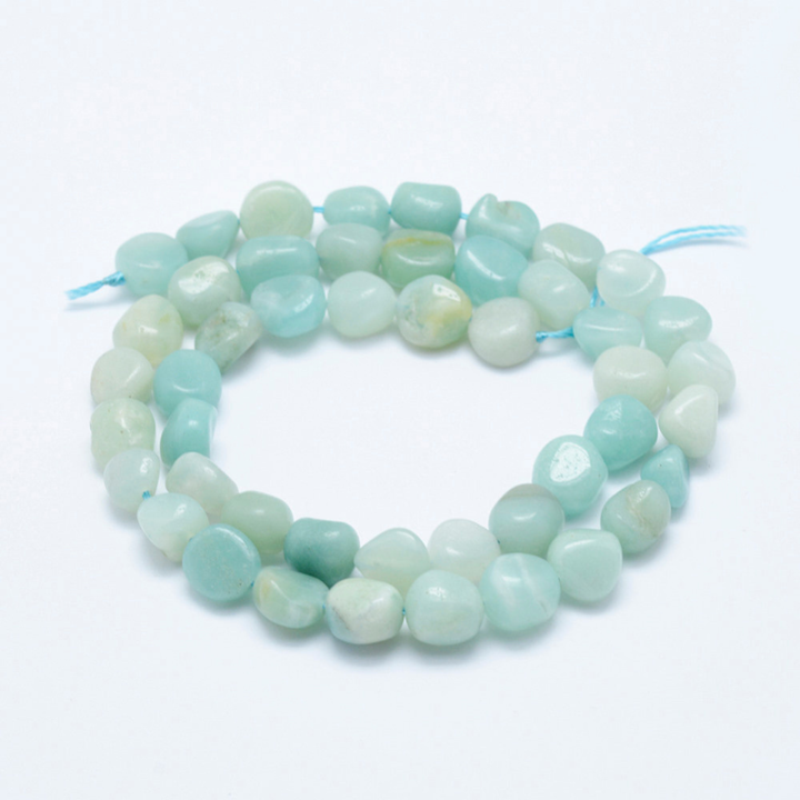 Tira de amazonita natural nugget con cuentas de 10 × 9 mm
