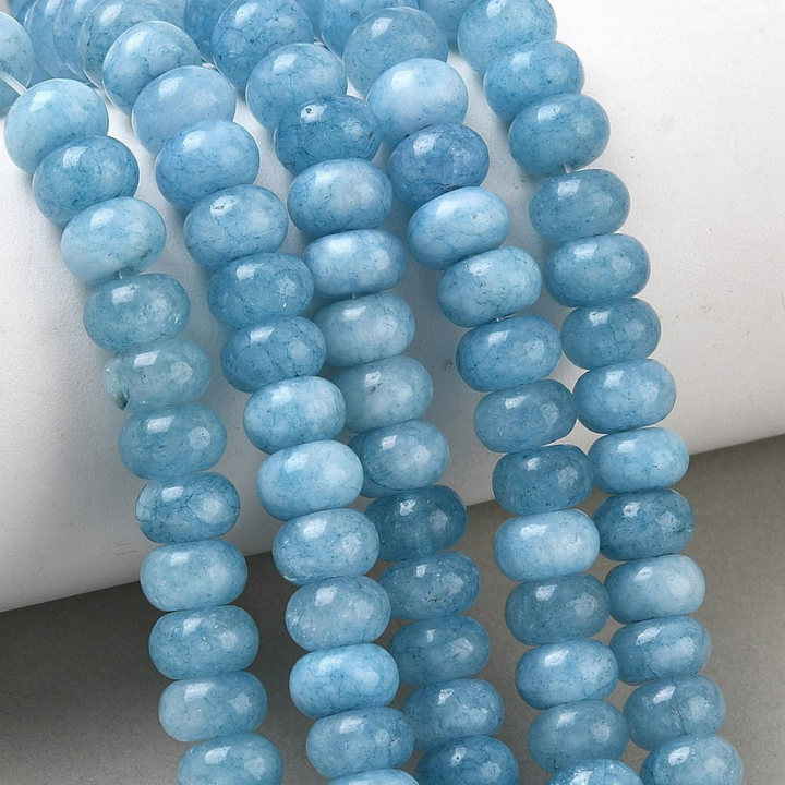 Tira de cuentas de jade rondel de 8 mm para joyería
