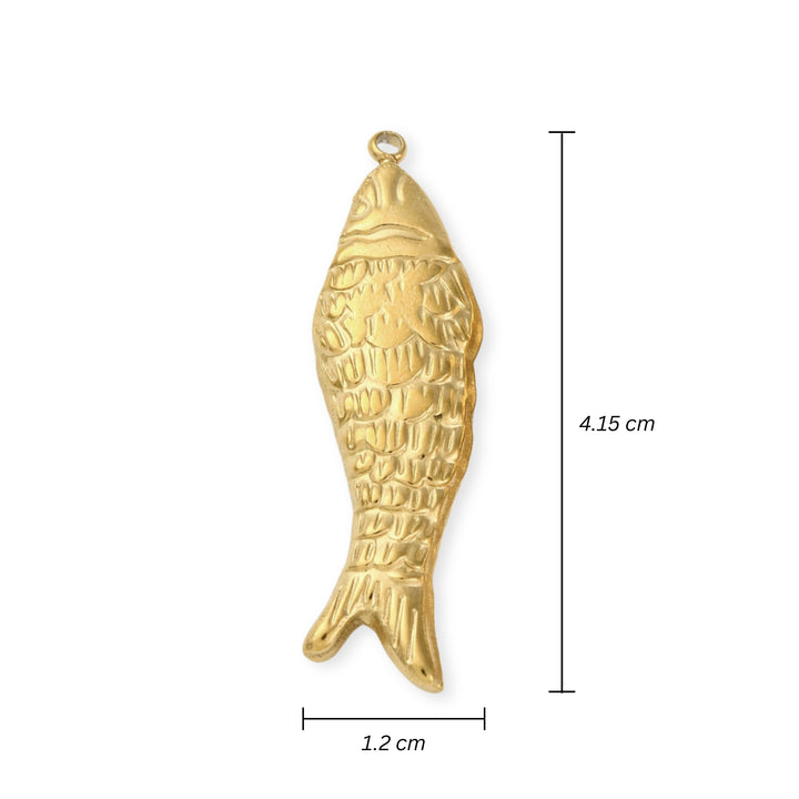 Medidas para Dije de pez de acero inoxidable