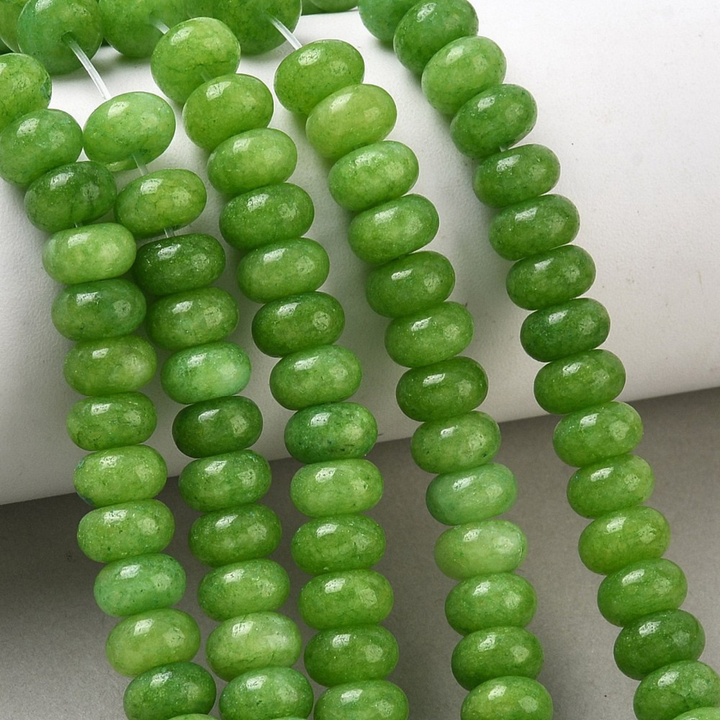 Tira de cuentas de jade rondel de 8 mm para joyería