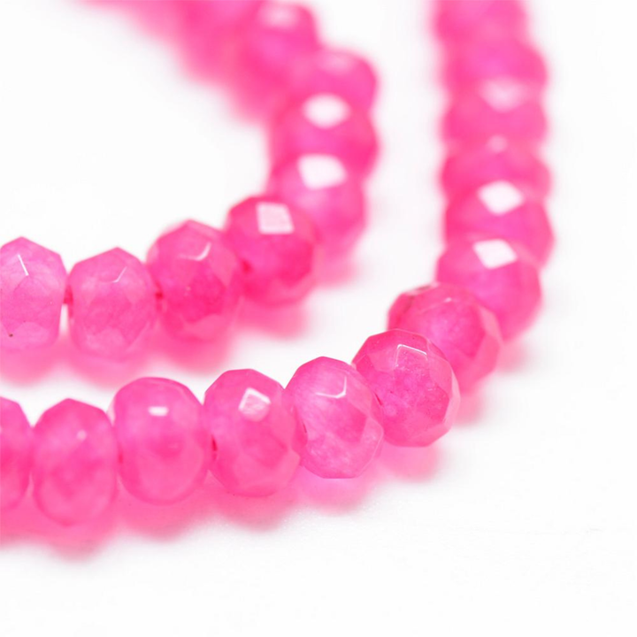 Tira de cuentas de jade natural rondel de 4 mm para joyería